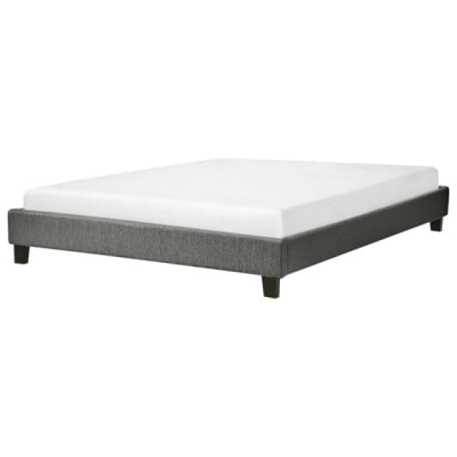 Beliani Bed Without Headboard Fabric Roanne 160 X 200 Cm (Eu King Size) Grey