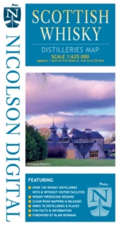 Nicolson Digital Scottish Whisky Distilleries Map Sheet map, folded