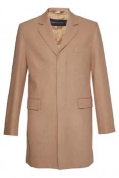 Mens French Connection Marine Melton Tailored Coat Brown