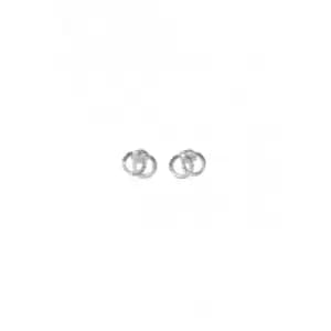 Ladies 18mm Rhodium Plated Forever Links Stud Earrings