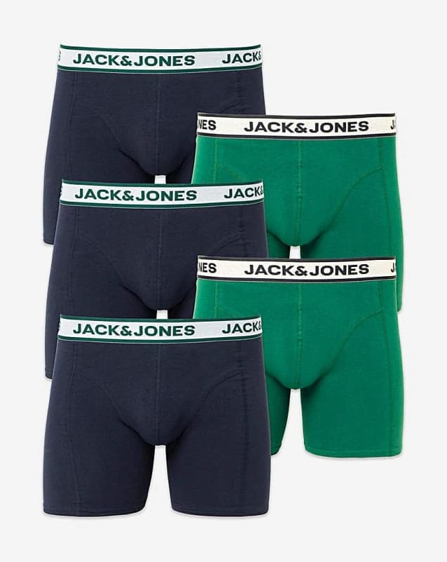 jack & jones Jack & Jones Nolan Logo Boxers 5 Pack Multi - JACK & JONES - Size: 2XL Multi Male 2XL JA93704