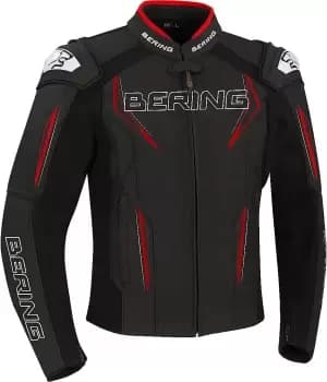 Bering Sprint-R Motorcycle Leather Jacket, black-red, Size S, black-red, Size S