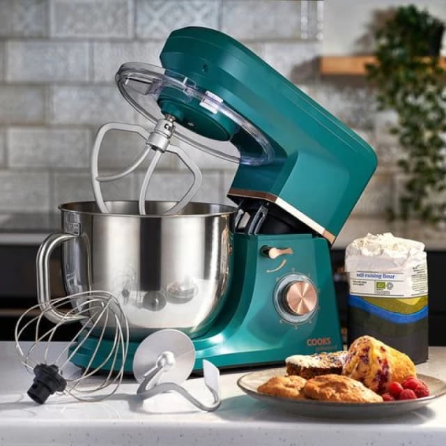 Cooks Professional Stand Mixer 1200W with 6 Speeds, Pulse Function, 7L Mixing Bowl in Teal Teal Unisex
