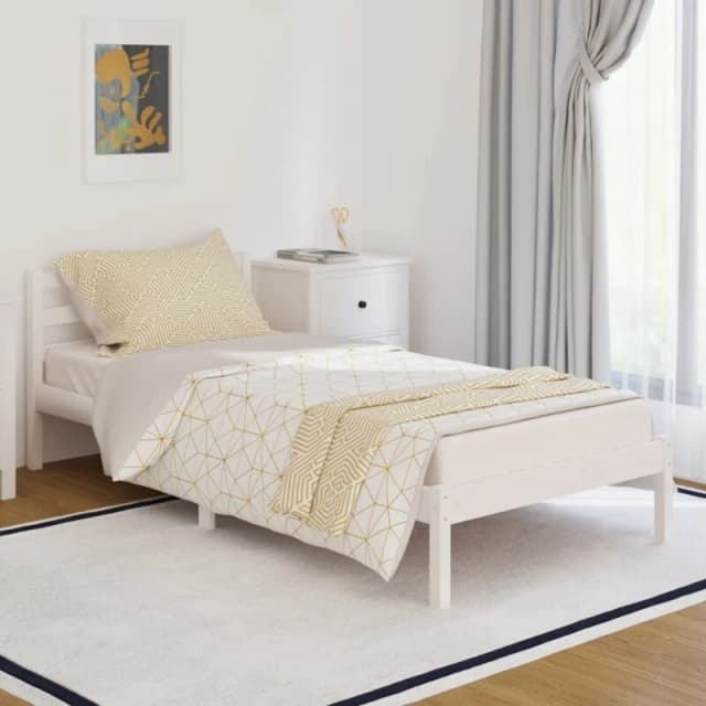VIDAXL Vidaxl - Bed Frame without Mattress Solid Wood Pine 90x200cm White 8720286877449