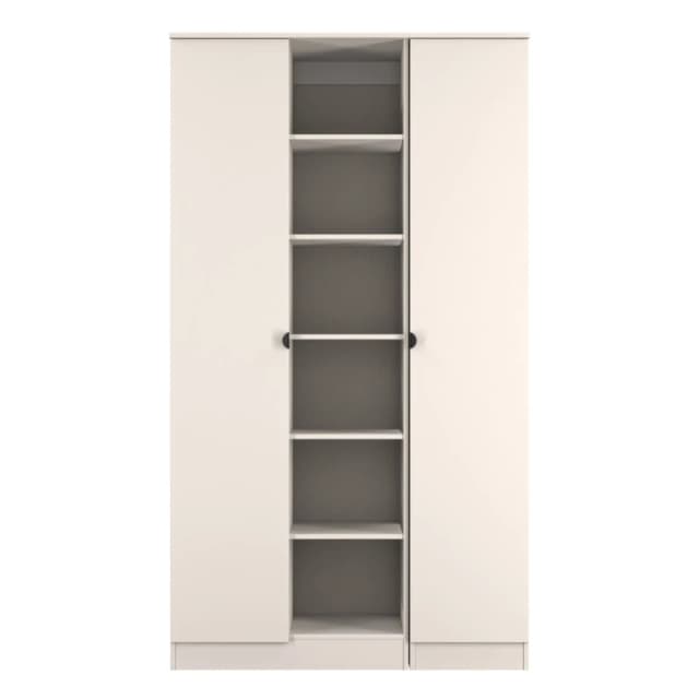 Welcome Furniture Solomon 2 Door Open Shelf Triple Wardrobe Wardrobes XL Beige 42265290470