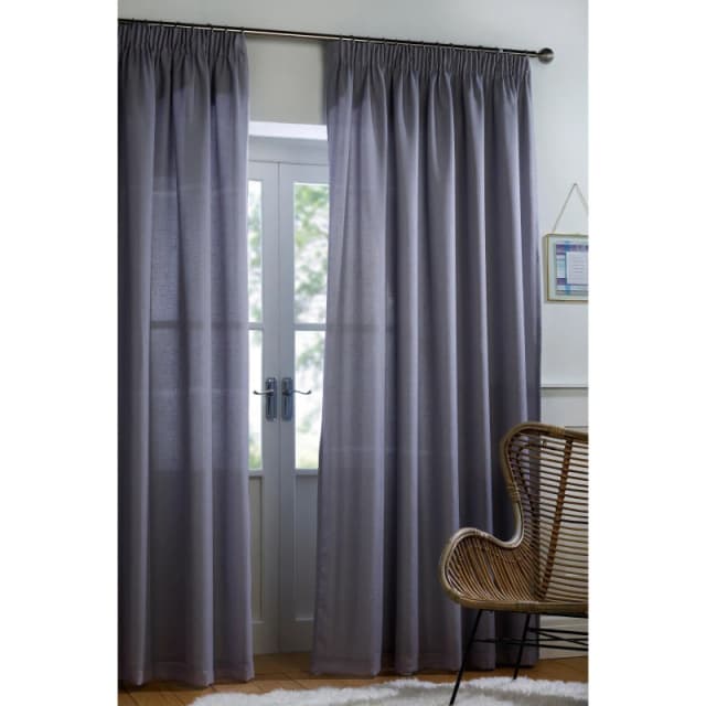 Homelife Boston Lined Voile Curtain - Grey Grey 46x54 Inch