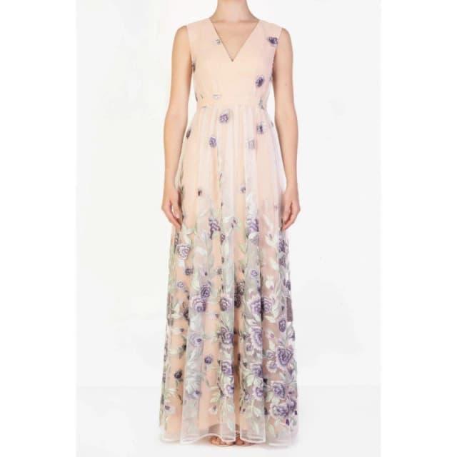 True Decadence TRUE Maxi Dress Nude Lilac Embr female 8 (XS)