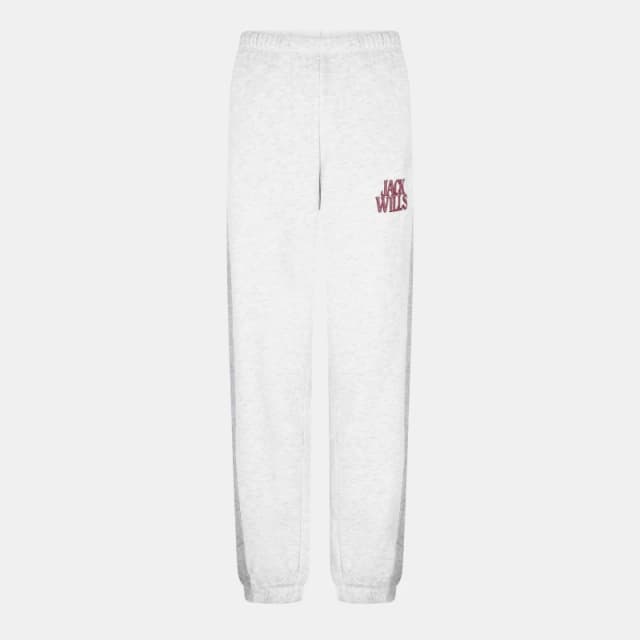 Jack Wills Womens JW Contrast Logo Closed Hem Fleece Joggers Light Heather female 8 (XS)