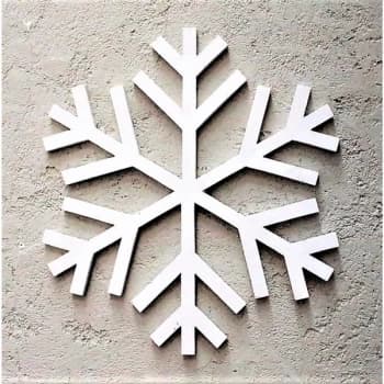 Snowflake - White White Decorative Wooden Wall Accessory