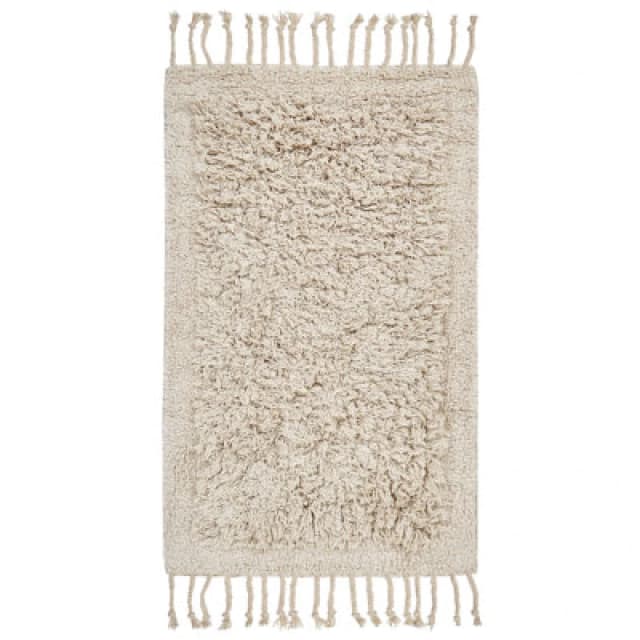 Beliani Cotton Bath Mat 50 X 80 Cm Beige Oltan