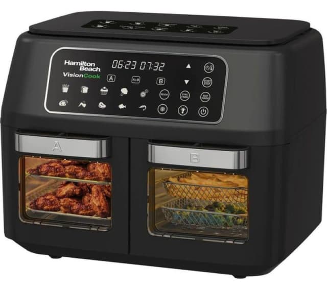 HAMILTON BEACH VisionCook HB2116A Dual Air Fryer - Black,Silver/Grey 5060916371194
