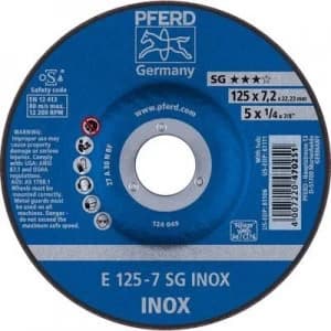 PFERD 62212623 Sg Inox Grinding disc (off-set) 125mm 22.23mm 10 pc(s)