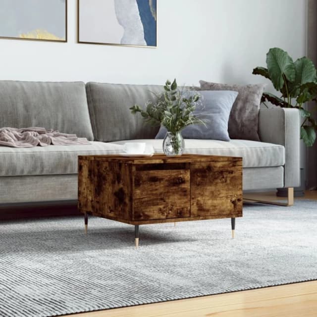 Vidaxl Coffee Table Smoked Oak 55X55X36.5cm Engineered Wood, Brown 830753