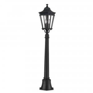 2 Light Medium Outdoor Post Lantern Black IP44, E14