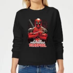 Marvel Deadpool Crossed Arms Womens Sweatshirt - Black