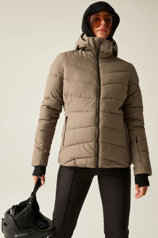 Dare 2b Womens Glacial Waterproof Insulated Padded Ski Jacket in Brown Size: 18 Brown Female 18