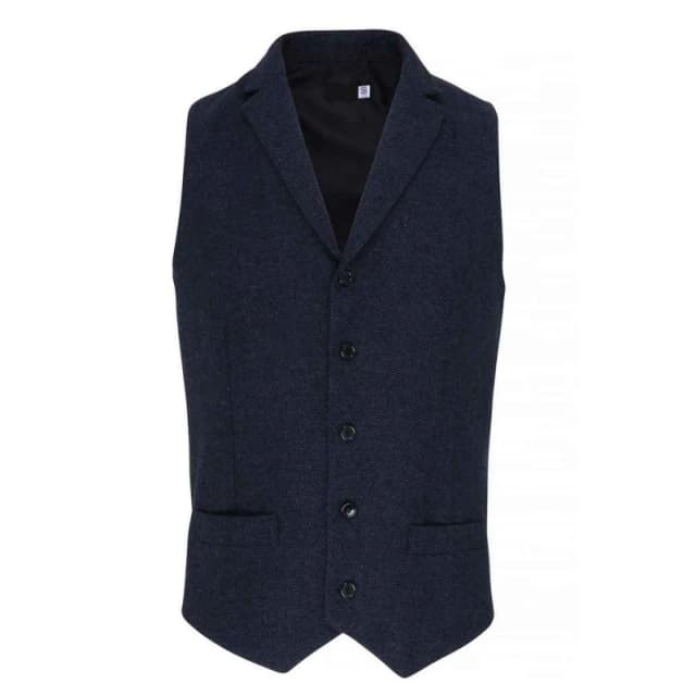 Premier Premier Men Herringbone Waistcoat in Navy Size: X-Small Navy XS Male 5063470846061