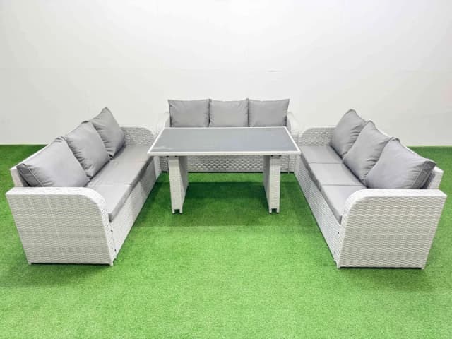 Fimous Patio Garden Furniture Sets with Light Grey Light Grey Unisex