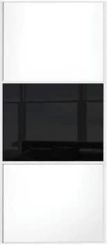 Wickes Sliding Wardrobe Door Wideline White Panel and Black Glass - 2220 x 610mm