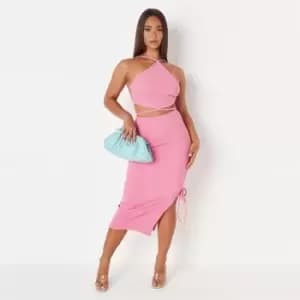 Missguided Lace Up Skirt Set - Pink