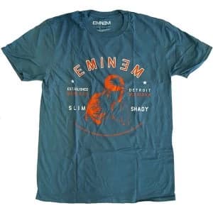 Eminem - Detroit Portrait Unisex XX-Large T-Shirt - Blue,Green