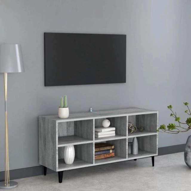 VIDAXL TV Cabinet with Metal Legs Grey Sonoma 103.5x30x50cm Vidaxl 8720286855058