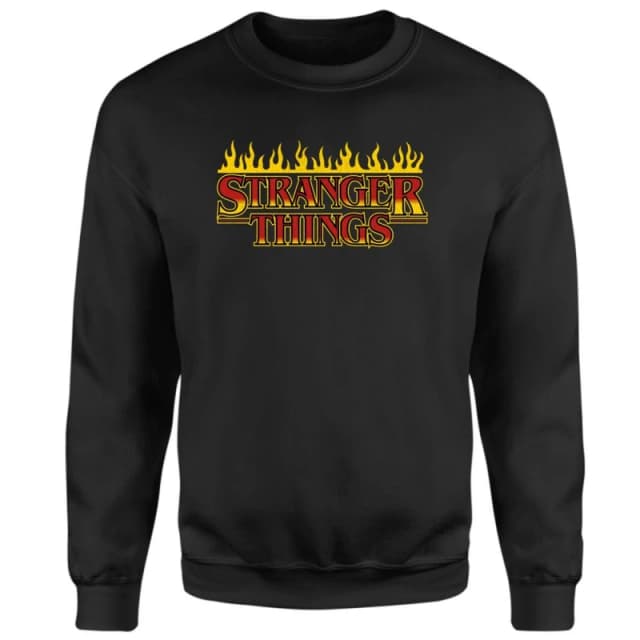 Stranger Things Flames Logo Sweatshirt - Black - S