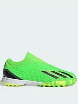 adidas JUNIOR X LACELESS SPEED FORM.3 ASTRO TURF FOOTBALL BOOT, Green, Size 2