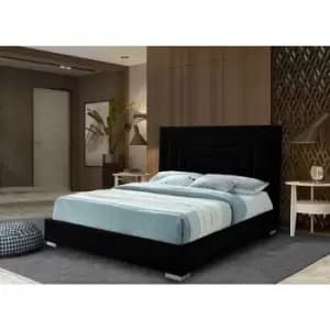Lisso Bed King Plush Velvet Black