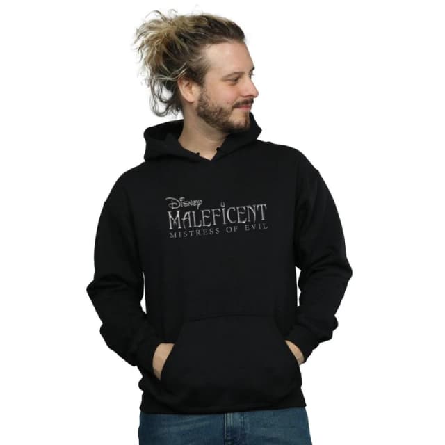 Disney Men Maleficent Mistress Of Evil Logo Hoodie in Black Size: Small Black S Male 5059400199673