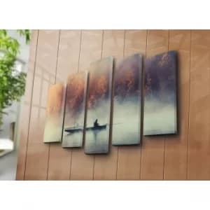 5PATK-125 Multicolor Decorative Canvas Painting (5 Pieces)