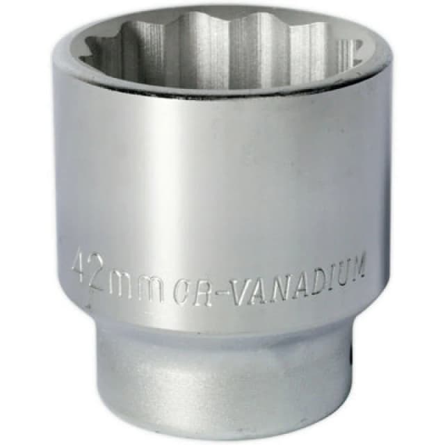 Loops 42mm Forged Steel Drive Socket - 3/4" Square Drive - Chrome Vanadium Socket Metallics