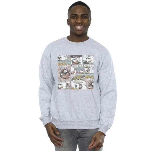 Disney Men Chip 'n Dale Comic Sweatshirt in Grey Size: Small Grey S Male 5063283619081