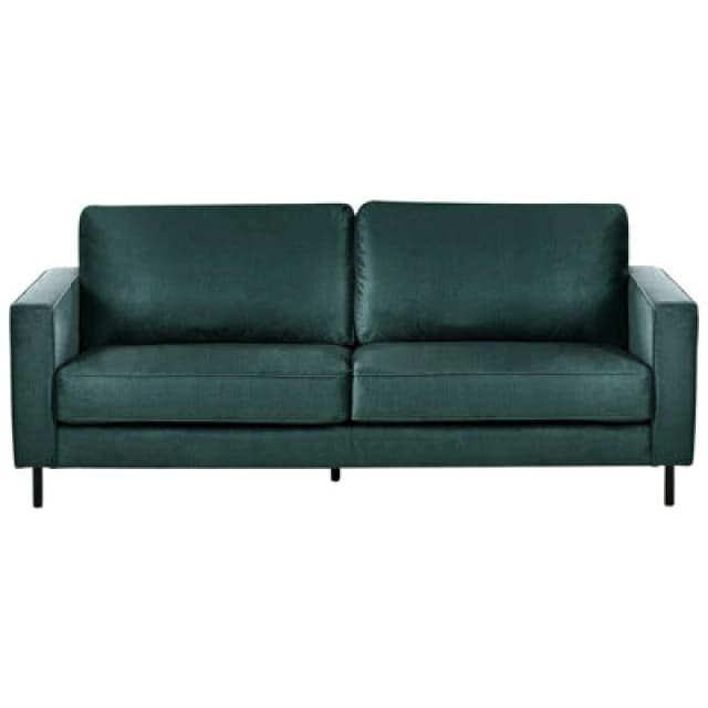 Beliani Sofa 3 Seater Savalen Velvet Dark Green