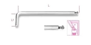 Beta Tools 96 BPC 1.5mm Ball Head Offset Hexagon Key Wrench Chr-plated 000960340