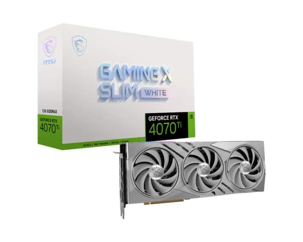 MSI NVIDIA GeForce RTX 4070 Ti Gaming X Slim White 12GB GDDR6X Graphics Card