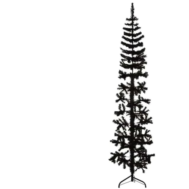VIDAXL Vidaxl - Slim Artificial Half Christmas Tree with Stand Black 240cm 8720287000815