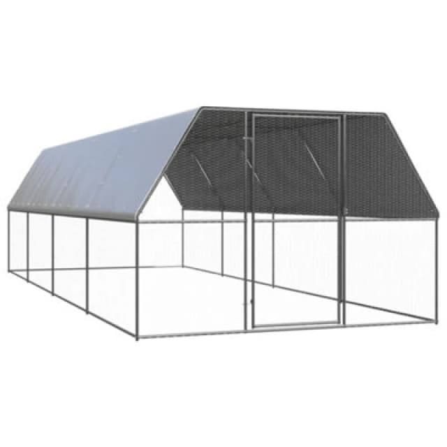 VIDAXL Outdoor Chicken Cage 3x8x2 m Galvanised Steel Vidaxl 8720845682606
