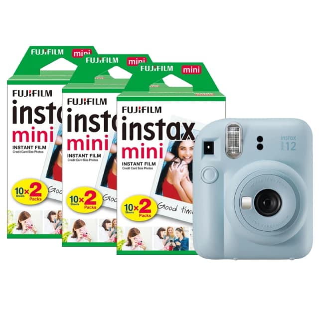 Fujifilm Fujifilm Instax Mini 12 Instant Camera - Pastel Blue (Camera + 60 Shot Pack) 16806092+3x2PK