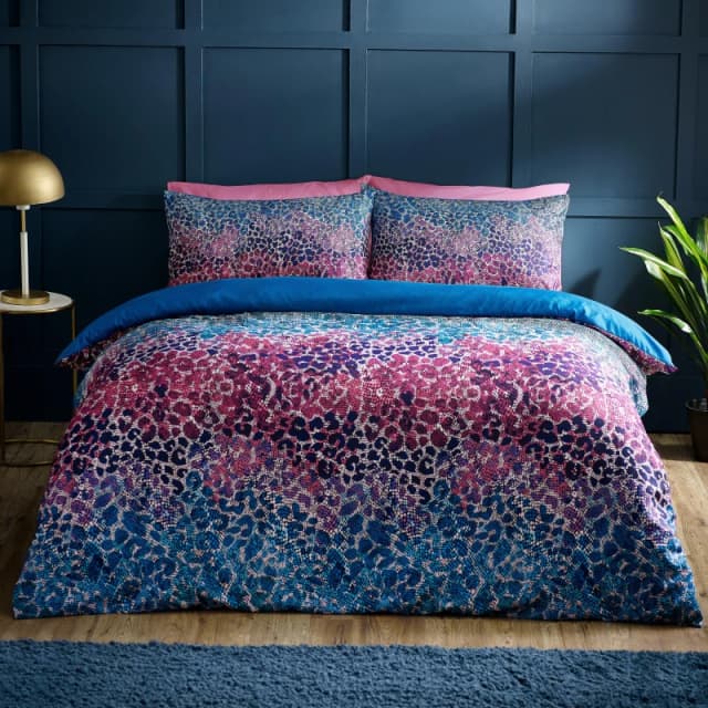 Catherine Lansfield 'Satin Animal Print' Duvet Cover Set Teal