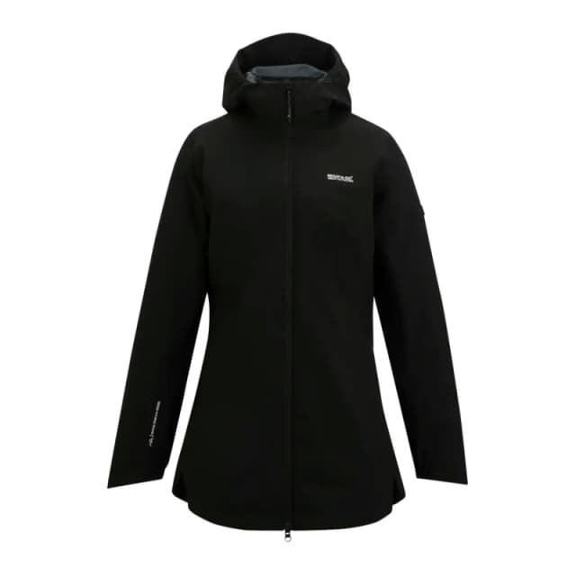 Regatta Womens Natalina Hooded Waterproof Jacket in Jet Black Size: 8 Jet Black Female 8