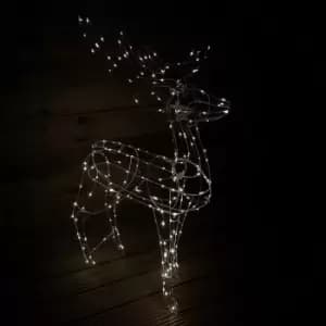 1.14m Outdoor Light Up Reindeer Christmas Decoration with Twinkling Warm White LEDs