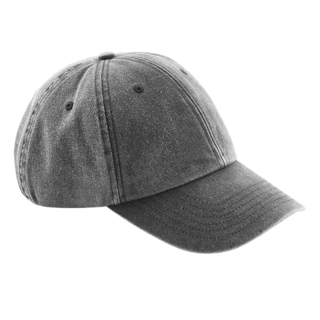 Beechfield Vintage Low Profile Baseball Cap in Dark Grey Dark Grey Unisex One Size