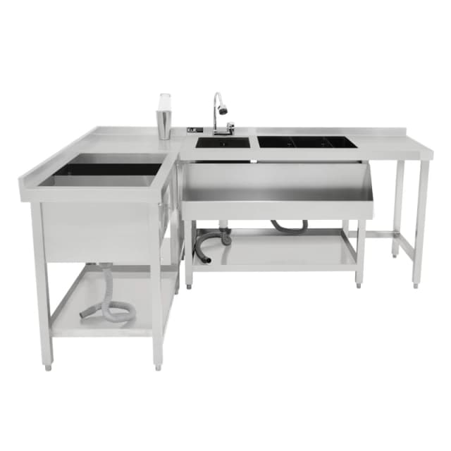 Monstershop Modular Cocktail Bar Station with Ice Well in Silver Silver Unisex