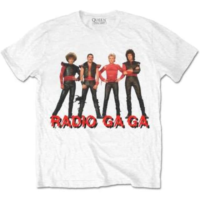 Queen Queen Men Radio Ga Ga Cotton T-Shirt in White Size: X-Large White XL Male 5063300171998