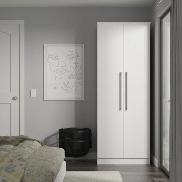 Ready Assembled 2 U Howard 2 Door Wardrobe (Ready Assembled) in White Size: Large White Unisex Large