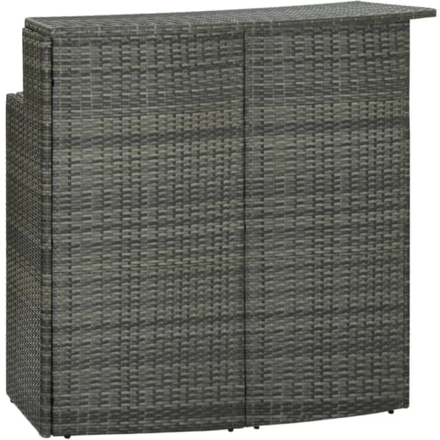 VIDAXL Garden Bar Table Grey 120x55x110cm Poly Rattan Vidaxl 8720286146729