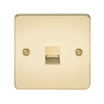 Flat Plate Telephone master socket - polished brass - Knightsbridge