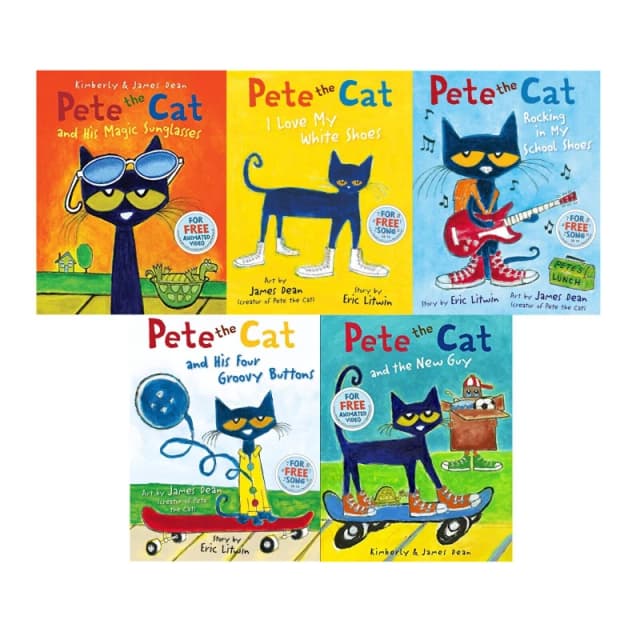 Pete the Cat 5 Book Set Featuring I Love My White Shoes and Rocking in My School Shoes Eric Litwin Books