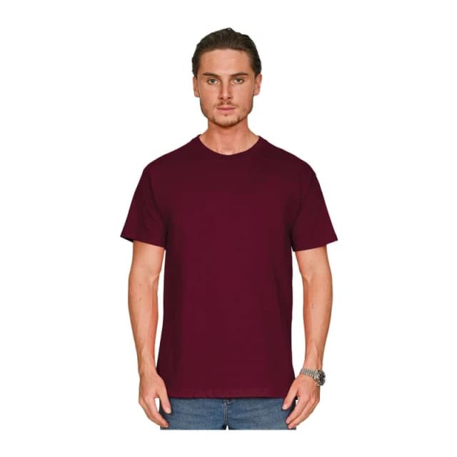 Casual Classics Mens Supreme Combed T-Shirt in Burgundy Size: XS Burgundy Male XS